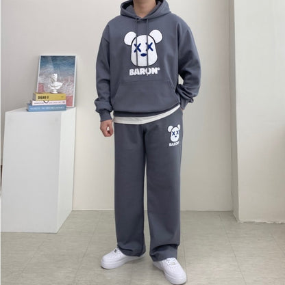 Bear Brick Fleece-Lined Sweatshirt and Pants Set