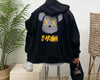 Chain Bearbrick Fleece-Lined Hoodie Zip-Up