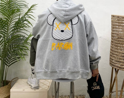 Chain Bearbrick Fleece-Lined Hoodie Zip-Up