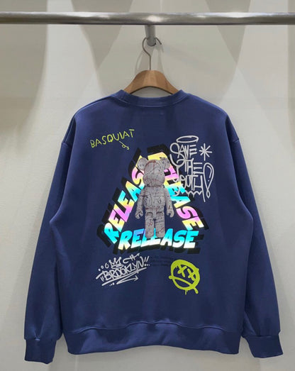 Graffiti Overlap Fleece Sweatshirt