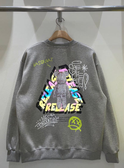 Graffiti Overlap Fleece Sweatshirt