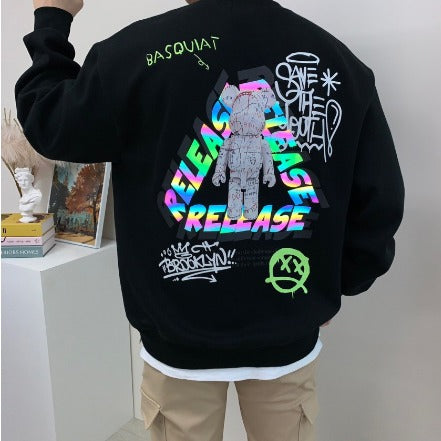 Graffiti Overlap Fleece Sweatshirt