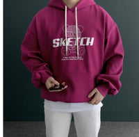 Beanie Embroidery Fleece-Lined Hoodie