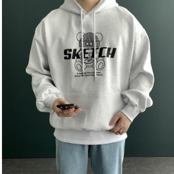 Beanie Embroidery Fleece-Lined Hoodie