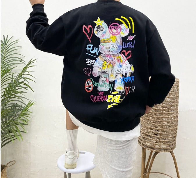 Graffiti Bearbrick Embossed Sweatshirt