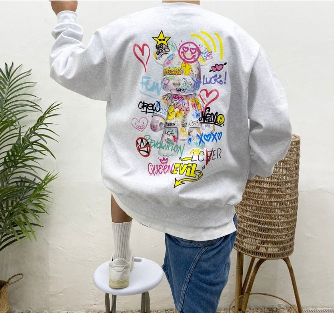 Graffiti Bearbrick Embossed Sweatshirt