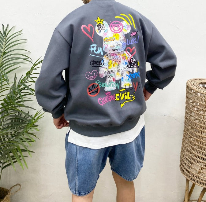 Graffiti Bearbrick Embossed Sweatshirt