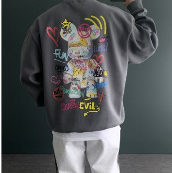 Graffiti Bearbrick Embossed Sweatshirt