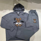 Fleece Bearbrick Handle Embroidery Hoodie Set