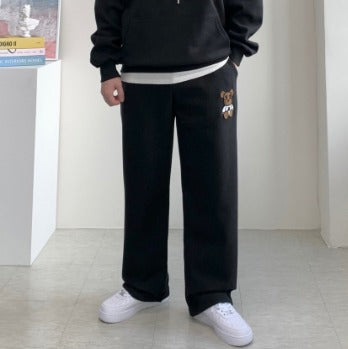 Fleece Bearbrick Handle Embroidery Hoodie Set