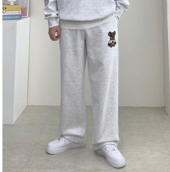 Fleece Bearbrick Handle Embroidery Hoodie Set