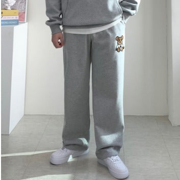 Fleece Bearbrick Handle Embroidery Hoodie Set